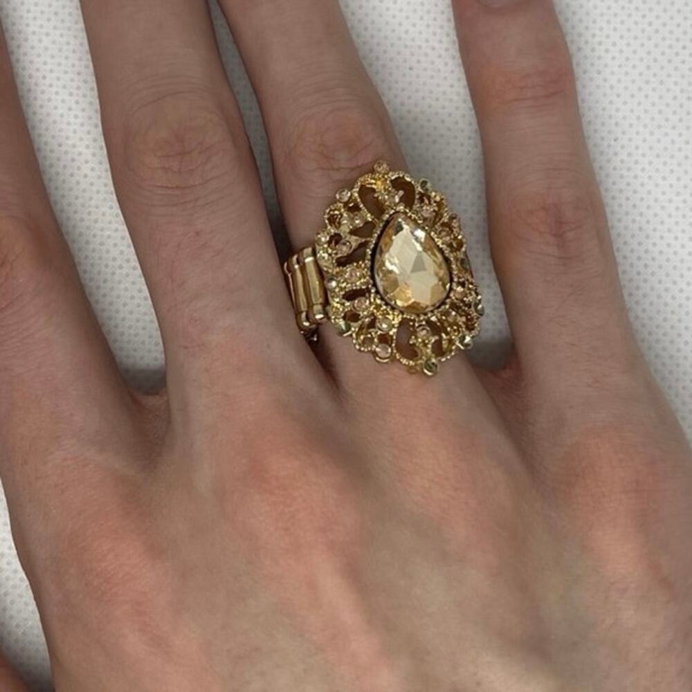 Stretchy Statement Ring Size 7+ | Adjustable Band | 1.25” Tall